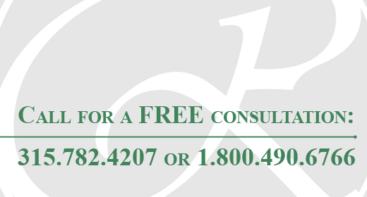 Call for a free consultation 315-782-4207 or 1-800-490-6766